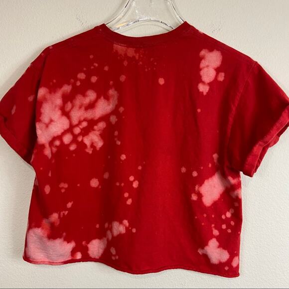 Custom Bleached Coca-Cola Cropped Tee Sz M - Picture 2 of 5